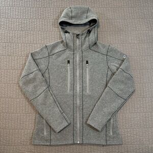 KUHL Interceptr Hoodie Jacket Men's Medium Gray Fleece Full Zip Hiking Outdoors